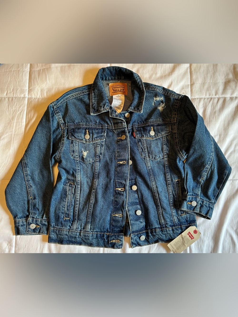 Levi's Kids Dark Blue Distressed Denim Jacket